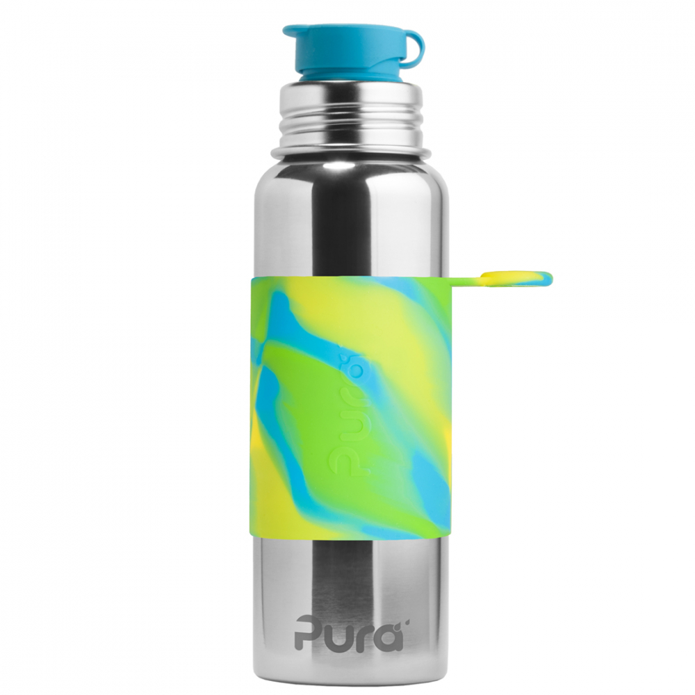 Pura® nerezová fľaša so športovým uzáverom 850ml zelená aqua