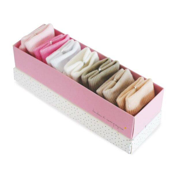 Doudou et Compagnie Set ponožiek v krabičke 0-6m ružové
