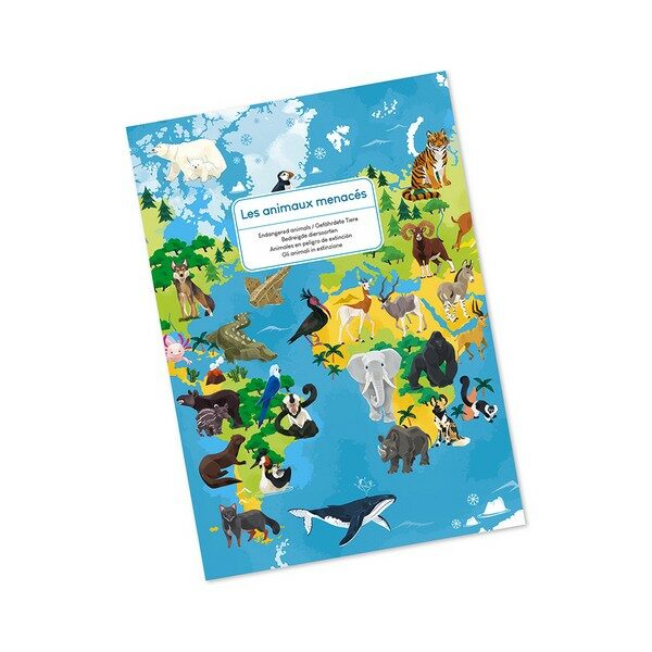 Janod Vzdelvacie puzzle Ohrozen zvieratk 200 ks