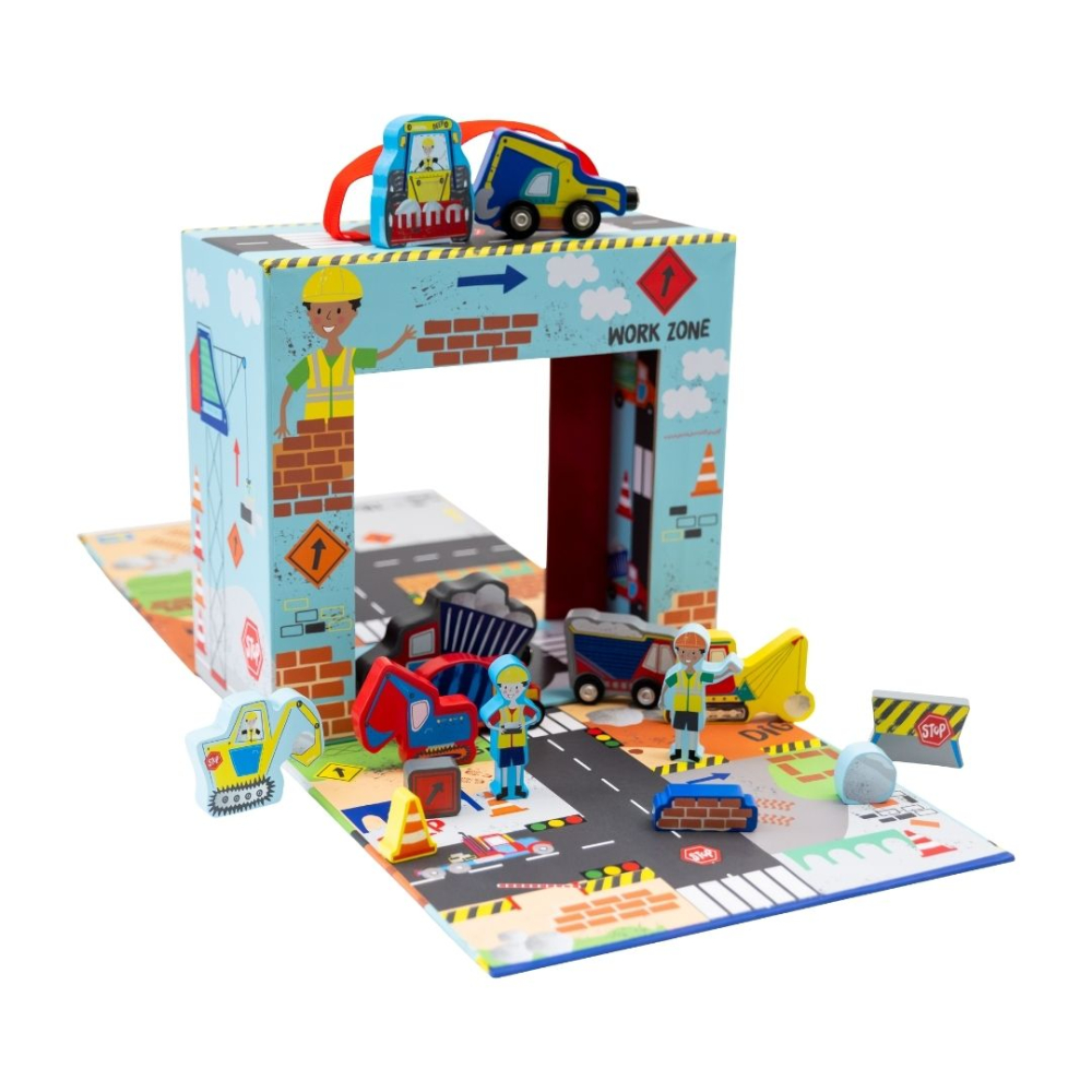 Floss&Rock Playbox s drevenmi figrkami Stavba