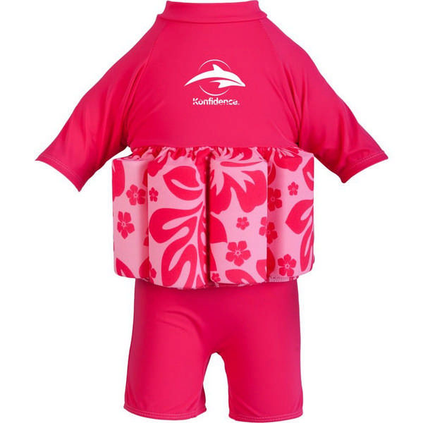 Konfidence Floatsuit – plavky na učenie plávania Pink Hibiscus
