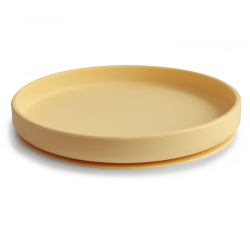 Mushie Classic siliknov tanier s prsavkou