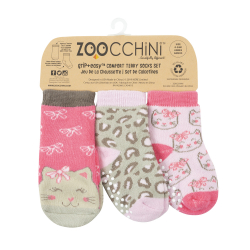 Zoocchini Set 3ks protišmykové ponožky Mačiatko