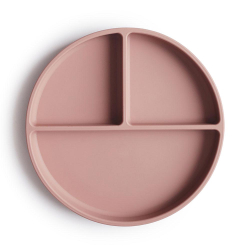 Mushie siliknov tanier s prsavkou Blush