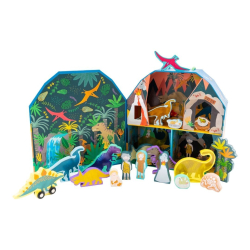 Floss&Rock Playbox s drevenmi figrkami Dinosaurus