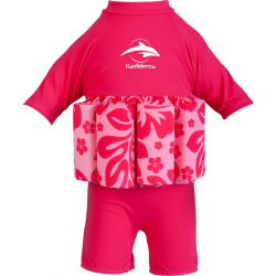Konfidence Floatsuit  plavky na uenie plvania Pink Hibiscus