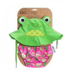 Zoocchini UV Set klobúčik a plavky Žabka 6 - 12 m