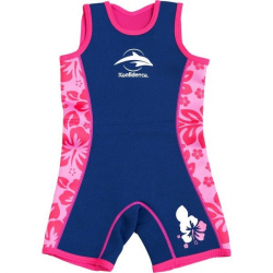 Konfidence Warma Wetsuit Navy  Pink Hibiscus